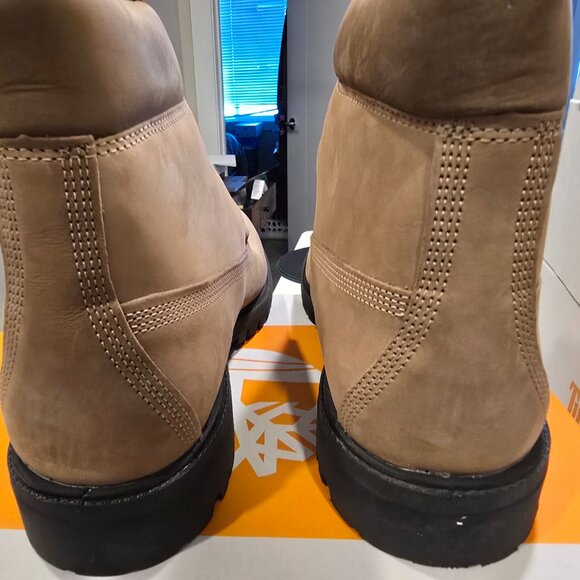 Men's Timberland Premium 6 Waterproof BOOTS Beige Nubuck TB0A2P6W Size 10.5 NEW - Picture 9 of 13